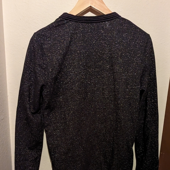 Scotch and Soda Maison Scotch open black and silver glitter cardigan - Picture 3 of 4